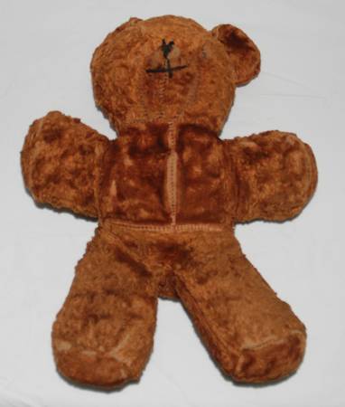 13" Vintage Antique Cinnamon Brown Mohair Teddy Bear. 1