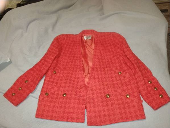 Red Chanel Tweed Jacket 1