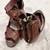Brown real leather strappey sandals size 8 2 thumbnail