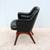 Vintage Mid-Century Modern Black Naugahyde & Walnut Executive Armchair 12 thumbnail