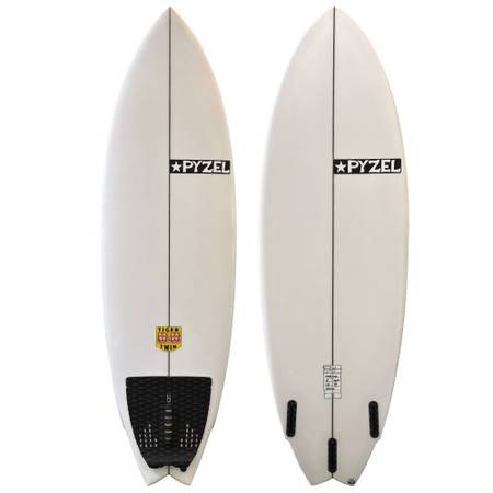 5'8 Pyzel "Tiger Twin" Groveler Shortboard – Lightly-Used - Hybrid Fis 1