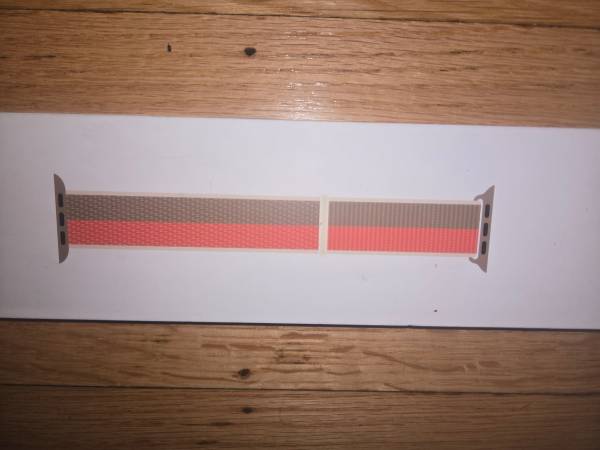 Authentic Apple Watch 41mm Sport Loop — Pink Pomelo / Tan 1