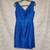 Blue Brocade Sleeveless V back Vintage Dress 5 thumbnail