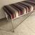 Upholstered Bench with Velvet Stripes Seat & Metal Base, 49" Long, NEW 5 thumbnail