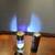 Antique Silver and Cobalt glass Salt and Pepper shakers 2 thumbnail