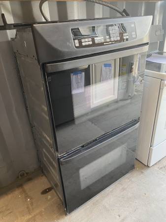 Black KitchenAid Double Electric Wall Oven Model #KEBS207DBL9 Used 1