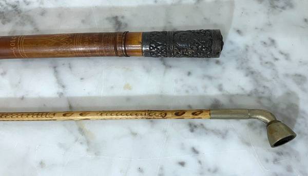2 UNIQUE MIDDLE EASTERN ANTIQUES - HAND STAFF & PIPE - $50 (Upper East Side)63471466452739122
