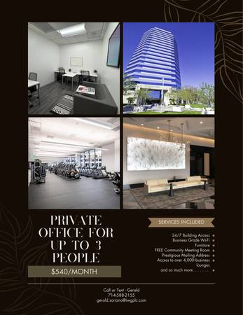 PRIVATE OFFICE For Your Start Up - Offices Starting @ $540/month 1