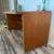 Mid Century Danish Teak writing petite desk finished back 9 thumbnail
