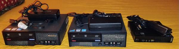 3 Win 7 Lenovo PCs (old/slow), 24" Viewsonic Monitor w/S 1