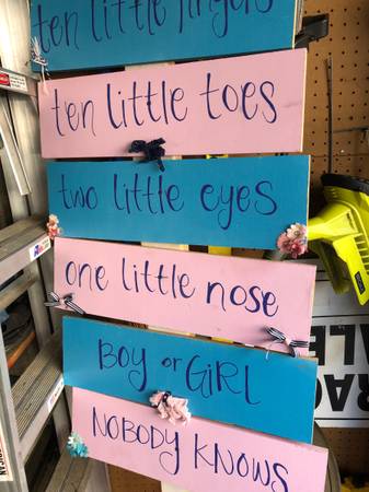 Gender Reveal Sign ,Pink & Blue ,Boy or Girl 1