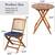 Wooden Bistro Set. Indoor / Outdoor Patio Folding Wooden Furniture Set ~ 1 Round 4 thumbnail