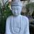 Vintage Buddha Asian statue 20" concrete with white paint 4 thumbnail
