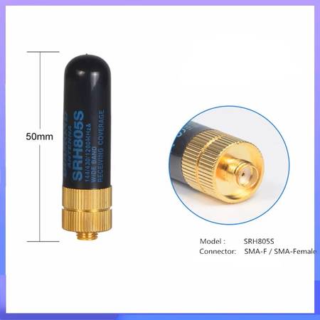 SRH805S Antenna High Gain SMA-Female Short Aerial Dual Band UHF VHF Fo 1