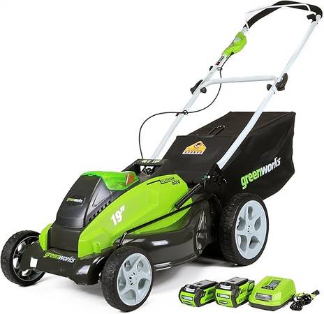 FREE BATTERY NEW Greenworks 40V 19" Cordless Electric Lawn Mower 4.0Ah 1