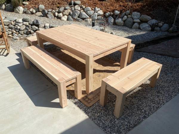 Farm house table, custom made brand new, solid wood, patio furniture 1