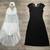 2 Adult Small Dance Costumes, White 2-pc., Sheer Black Dress Clothing 1 thumbnail
