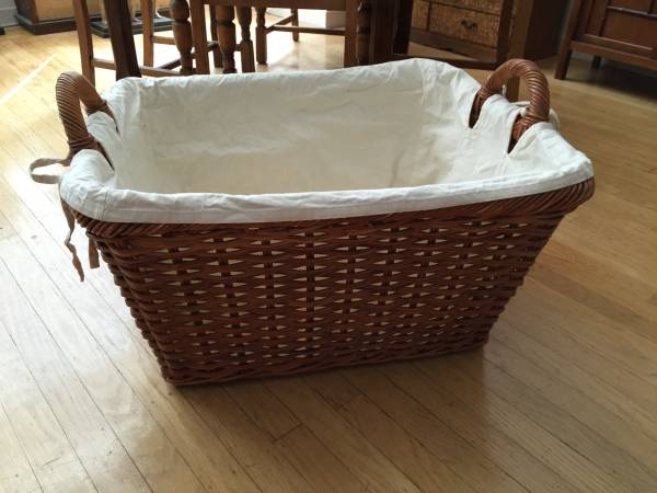 Extra Large Eddie Bauer wicker laundry basket 1