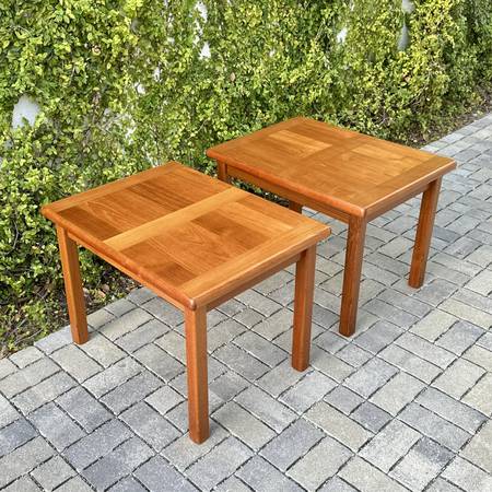 Refinished Danish Modern Teak Side / End Tables by ABJ 1