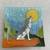 Wolf howling at moon forest Art stain Glass Panel plate Decorative 5x5 2 thumbnail