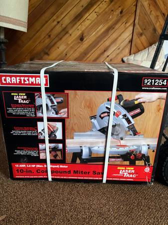 Never used, in sealed box Craftsman 10in Laser Trac Miter Saw 1
