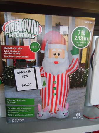 7' Santa in Pajama’s  Inflatable  --New in Box-Half Price-- 1
