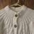 Hand knit white cable pattern cape, wood buttons, beautiful, like new 3 thumbnail