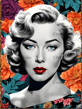 Gloria Grahame - Oblique Ink and Floral #24001 - Hollywood Legend 1