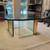 Vintage Leon Rosen Pace Collection Scalloped Brass and Glass table 7 thumbnail