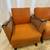 Rare Pair Antique Made Germany Rattan Caning Braid Orange Armchairs 3 thumbnail