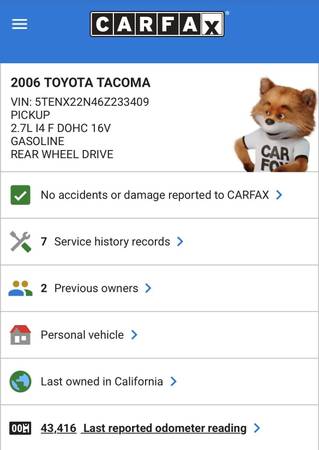 2006 Toyota Tacoma Regular Cab (44k Miles Only) - $15,750 (fremont / union city / newark)63470225897347123