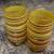2 retro MCM striped yellow juice glasses 4 thumbnail