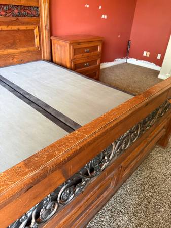 Cal King bed frame, box springs included - furniture - by owner