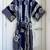 Japanese 100% Cotton YUKATA Made in Japan Size M Navy Blue & White 3 thumbnail