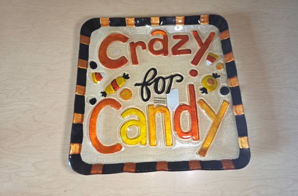 2014 Lori-Siebert “Crazy for Candy” Thick Glass Candy Dish By Demdaco 1