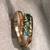10k Yellow Solid Gold Ring With 3 Emerald Gemstones. Sz 8. 9 thumbnail