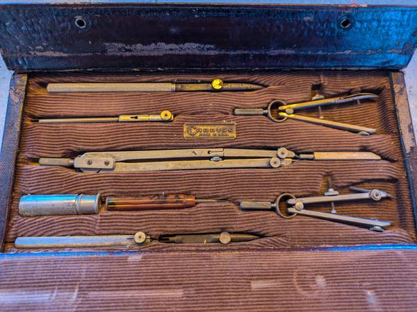 Antique Charvos drafting set 1