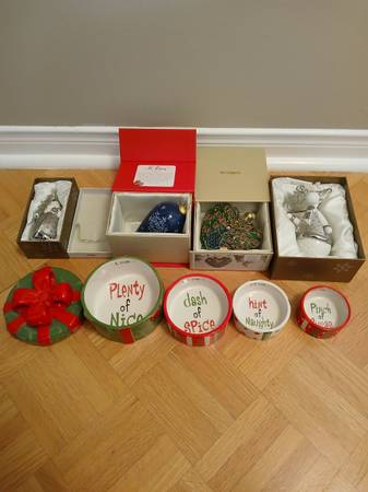 5 items- PIER 1 - CHRISTMAS ORNAMENTS - FIGURINES in boxes 1