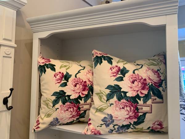 Vintage Bark cloth Material Covered Pillows 1