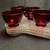 Anchor Hocking Fan shape Snack Plates & Ruby Red Cups 8 thumbnail