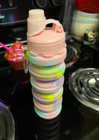 Rainbow Collapsible Folding Water Bottle for Kids 1