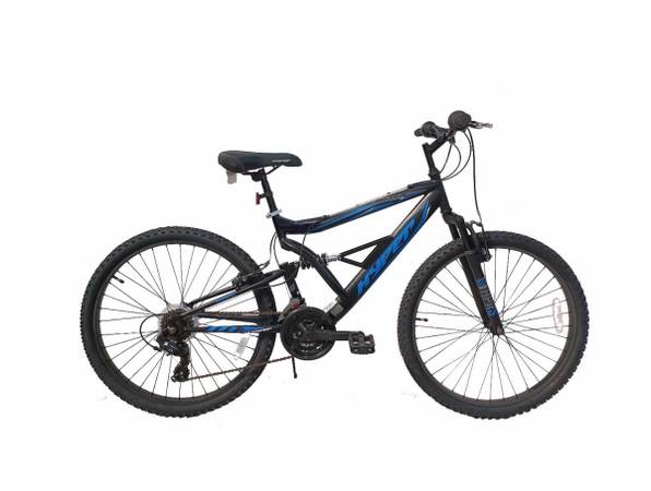 Hyper Bicycles 26" Shocker Mountain Bike, Adult Ages 14+, Black/Blue 1
