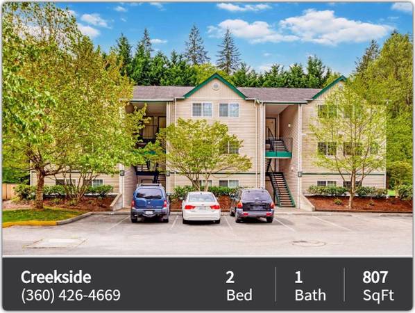 $352 / 2br - 807ft2 - The bus line’s nearby at Creekside Apartments! Great for commuters (Shelton)63910194847106120