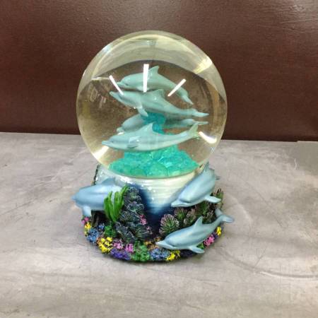 Christian Riese Lassen Musical Snow Globe with Dolphins 1