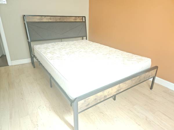Full Size bed frame and mattress 1