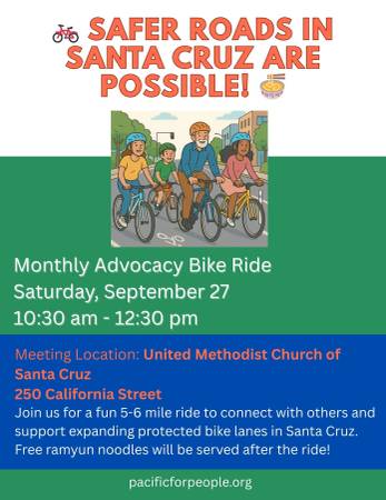 Volunteer Organizers Wanted – Santa Cruz Monthly Advocacy Bike Ride 🚴 1