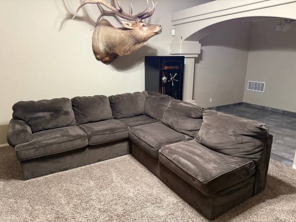 Brown micro fiber sectional 1