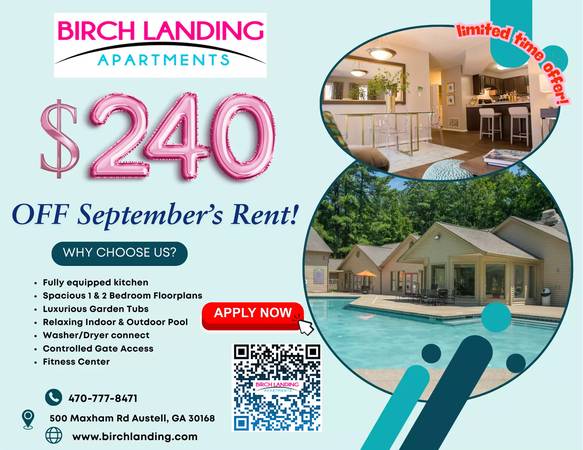 $1,092 / 1br - 910ft2 - Discover the convenience of townhome living at Birch Landing (Austell - Near Six Flags Over Georgia)63921690725378120