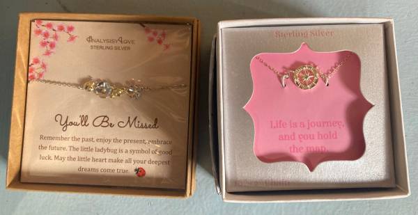 2 sterling Silver necklaces in boxes 1