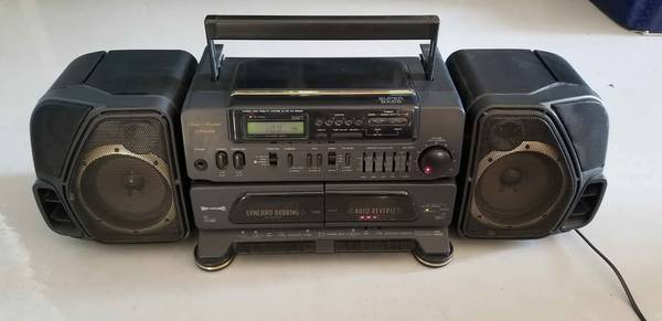 FISHER BOOMBOX PH-W 5000 VINTAGE 90'S AM FM SW1&2 Dual CASSETTE Aux in 1
